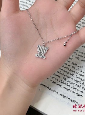 爱心小熊纯银项链女个性简约百搭