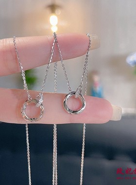 莫比乌斯环纯银项链女个性时尚
