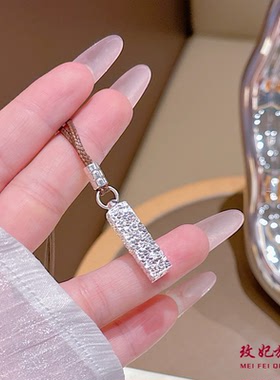 碎冰冰四方来财纯银项链女网红款