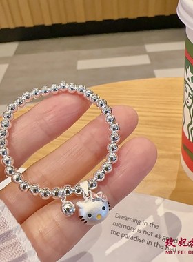 kt猫头纯银手链女卡通时尚可爱