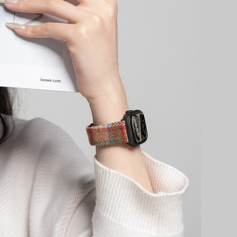 适用iwatch11表带S11苹果手表applewatch10夏季S10新款S9毛绒S8编织磁吸S7小众6代SE3女10创意ultra2高级智能 - 图3
