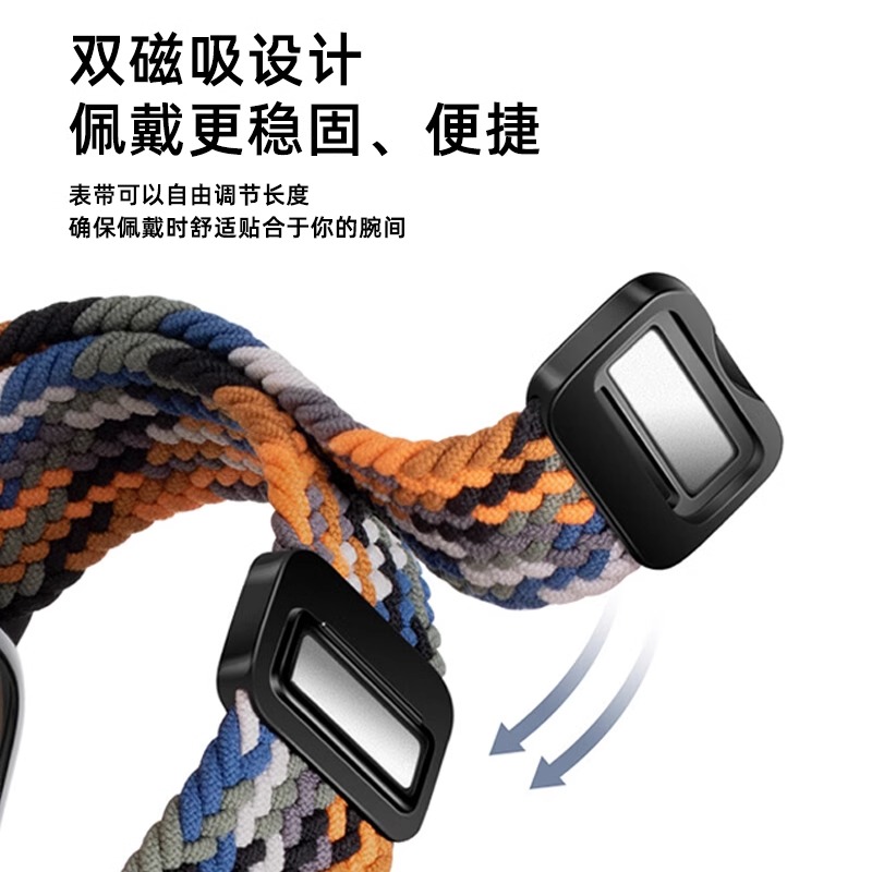 适用iwatch8表带S9苹果手表applewatch9夏天新款S8尼龙S7编织7磁吸S6透气SE男高级ultra女生运动iphonewatch-图0