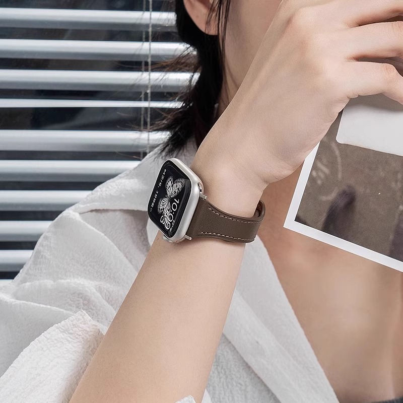 适用applewatch9表带苹果S9手表iwatch8皮质S8夏天小众S7高级SE女7代运动SE创意S6智能6新款ultra可爱iphone-图1