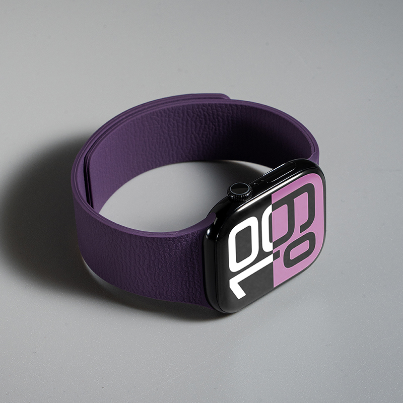 匠戴适用苹果S11手表iwatchs10表带磁吸applewatchS9硅胶S8新款ultra男士SE运动3高级S7男6透气女款3秋冬腕带 - 图0