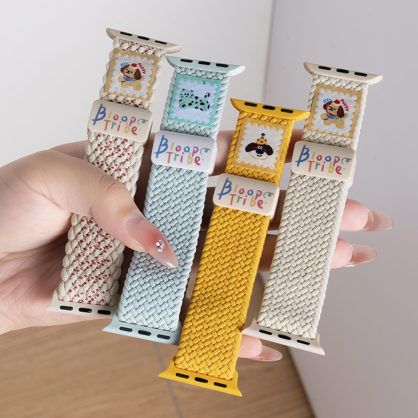 匠戴适用applewatch10表带苹果S10手表iwatch9多巴胺尼龙编织S10创意涂鸦S8运动腕带S7夏天时尚8磁吸高级女生 - 图3