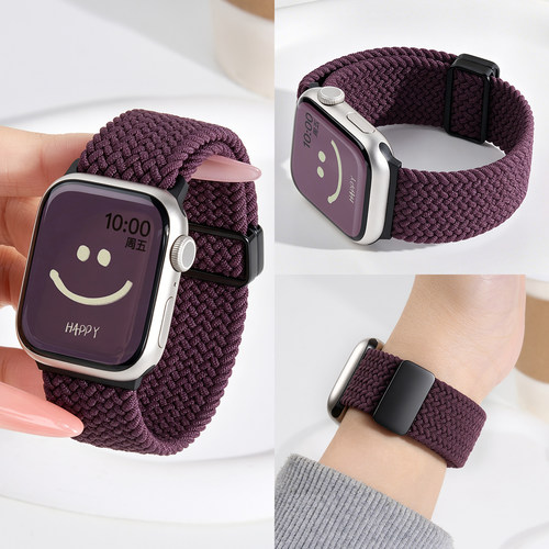 匠戴适用苹果S11手表iwatch11表带applewatch10t创意尼龙编织S8磁吸夏天运动se3新款8女款S7男智能Ultra3高级 - 图1