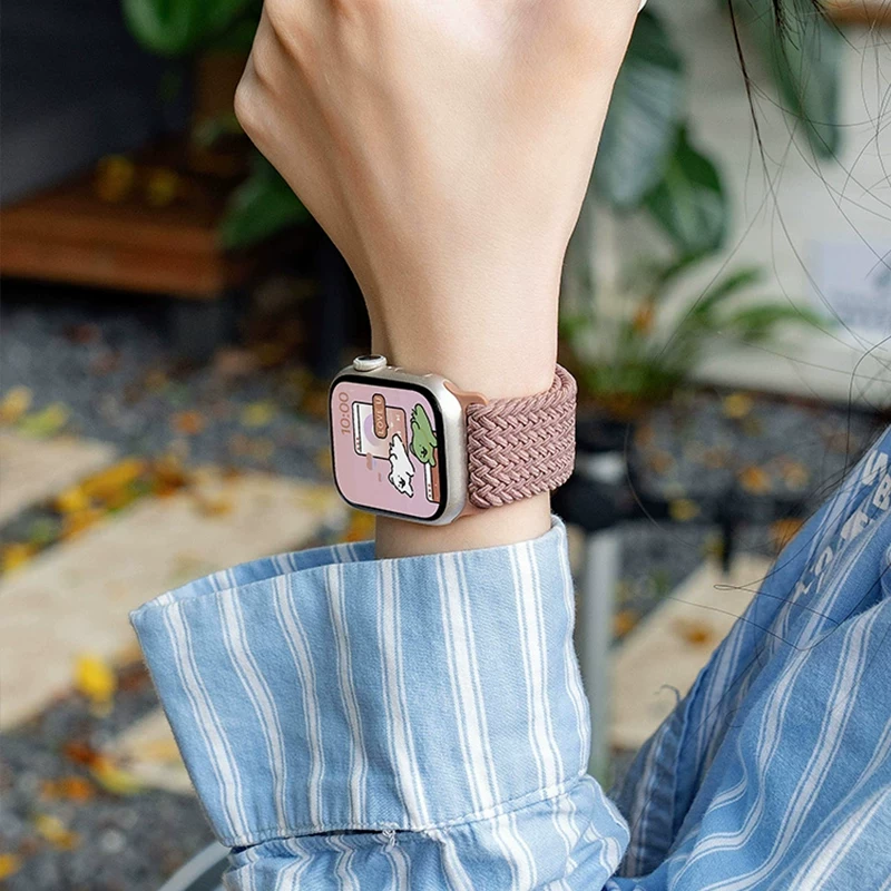 Подходящий ремешок для Apple Watch 11, размер S11, Apple Watch iWatch9, новый S10, магнитный S8, плетёный 8, женский летний спортивный 7, креативный S7, старший мужчина S6, нейлон милый se3 браслет для часов