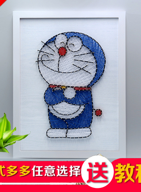 DIY手工制作哆啦A梦立体装饰画