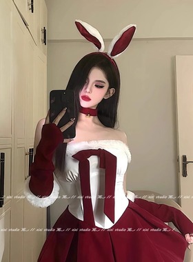 圣诞节摇铃变装项链项圈女红色丝绒choker气质颈链锁骨链cos配饰