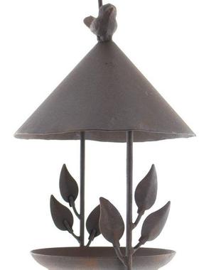 铁质做旧小鸟房子 喂鸟器 工艺摆件 铁质挂件 花园装饰