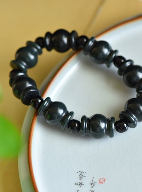 和田青玉手链路路通竹节发财手链