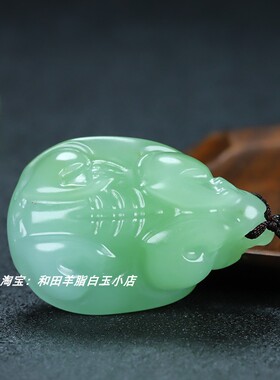 和田玉青白玉龙龟手把件