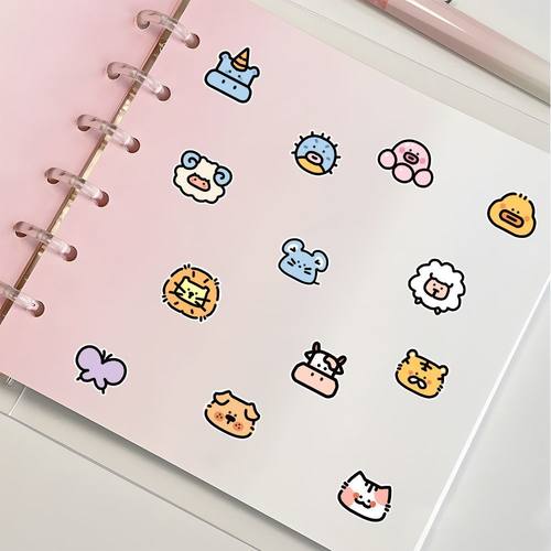 2OO张简笔画小物件可爱贴纸涂鸦小动物笔记本电脑手机手账贴画diy - 图1