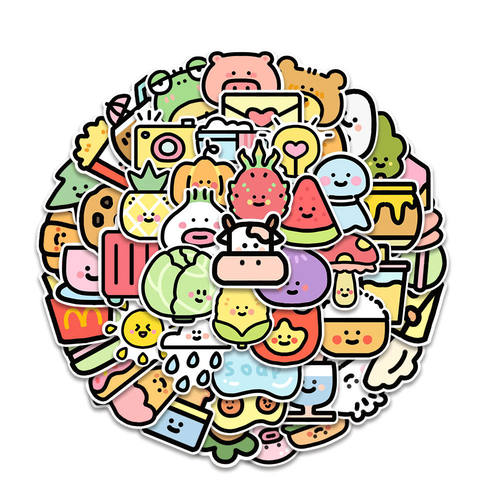 2OO张简笔画小物件可爱贴纸涂鸦小动物笔记本电脑手机手账贴画diy - 图3