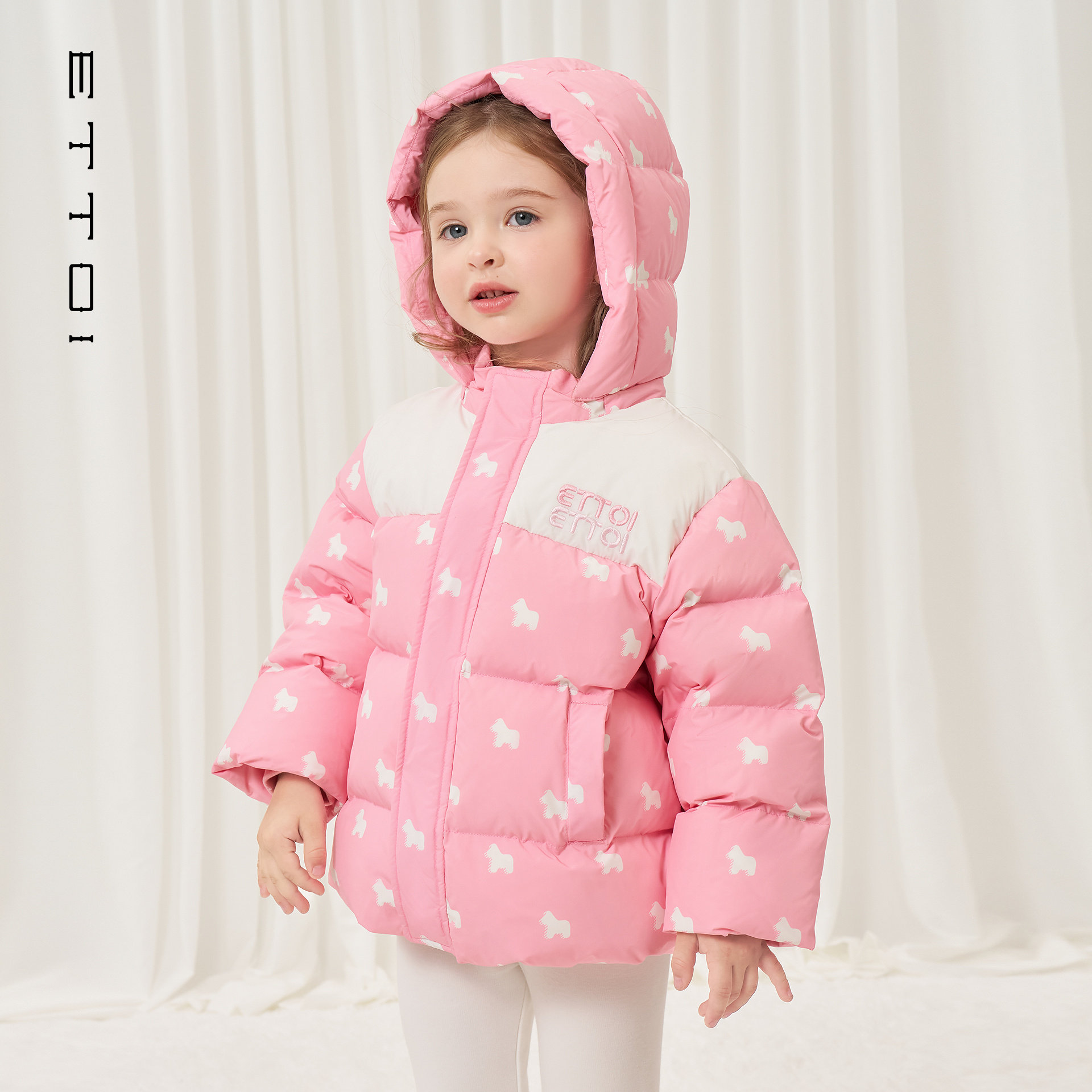 朗姿童装/ETTOI爱多娃儿童羽绒服设计感鸭绒女童外套2025冬季新款,淘宝优惠券,粉丝福利购,淘宝优惠卷
