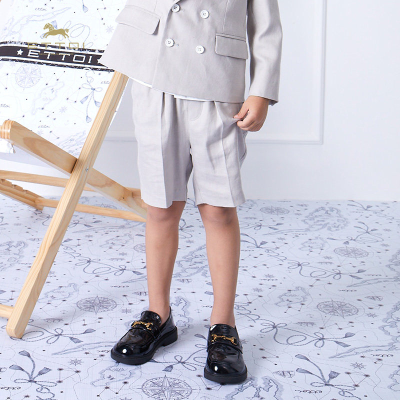【朗姿集团】ETTOI爱多娃童装裤子浅灰色男童春夏新款纯色百搭短