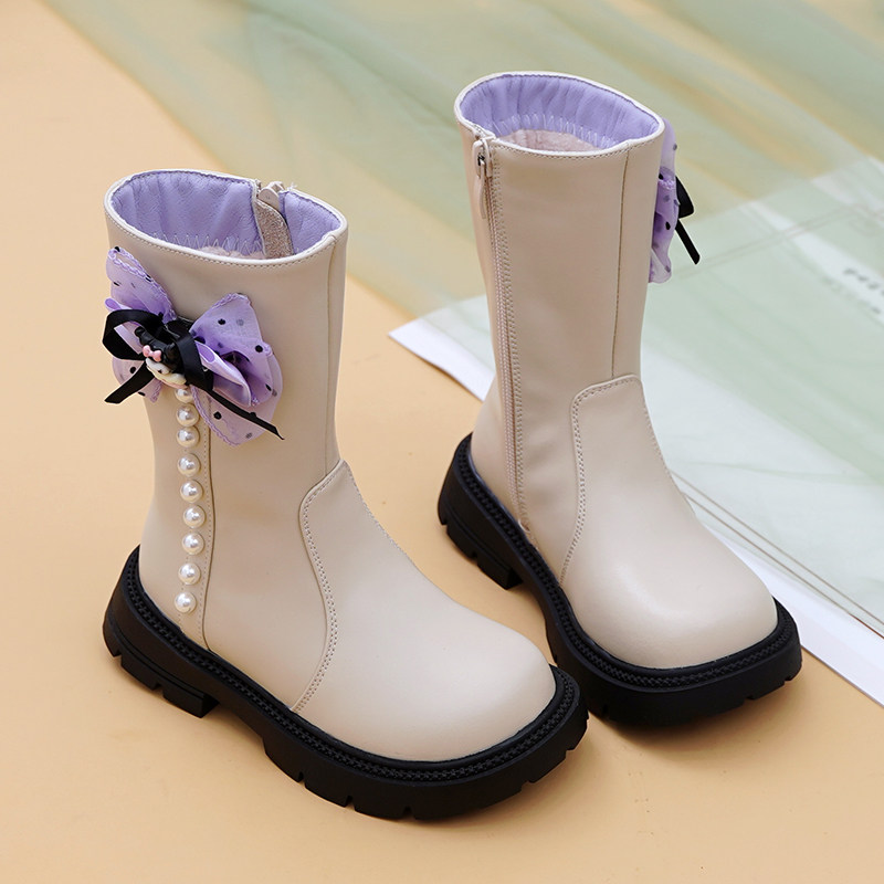 真皮女童马丁靴高筒靴库洛米公主靴软底加绒棉靴2025秋冬新款棉靴,淘宝优惠券,粉丝福利购,淘宝优惠卷