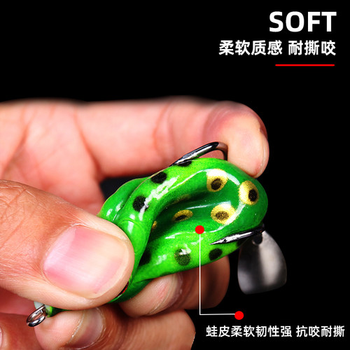 雷蛙鱼饵远投路亚饵钓黑鱼重草专杀防生渔具配件淡水亮片撞水青蛙 - 图3