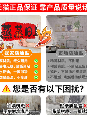 卡通厨房静电贴防水防油耐高温