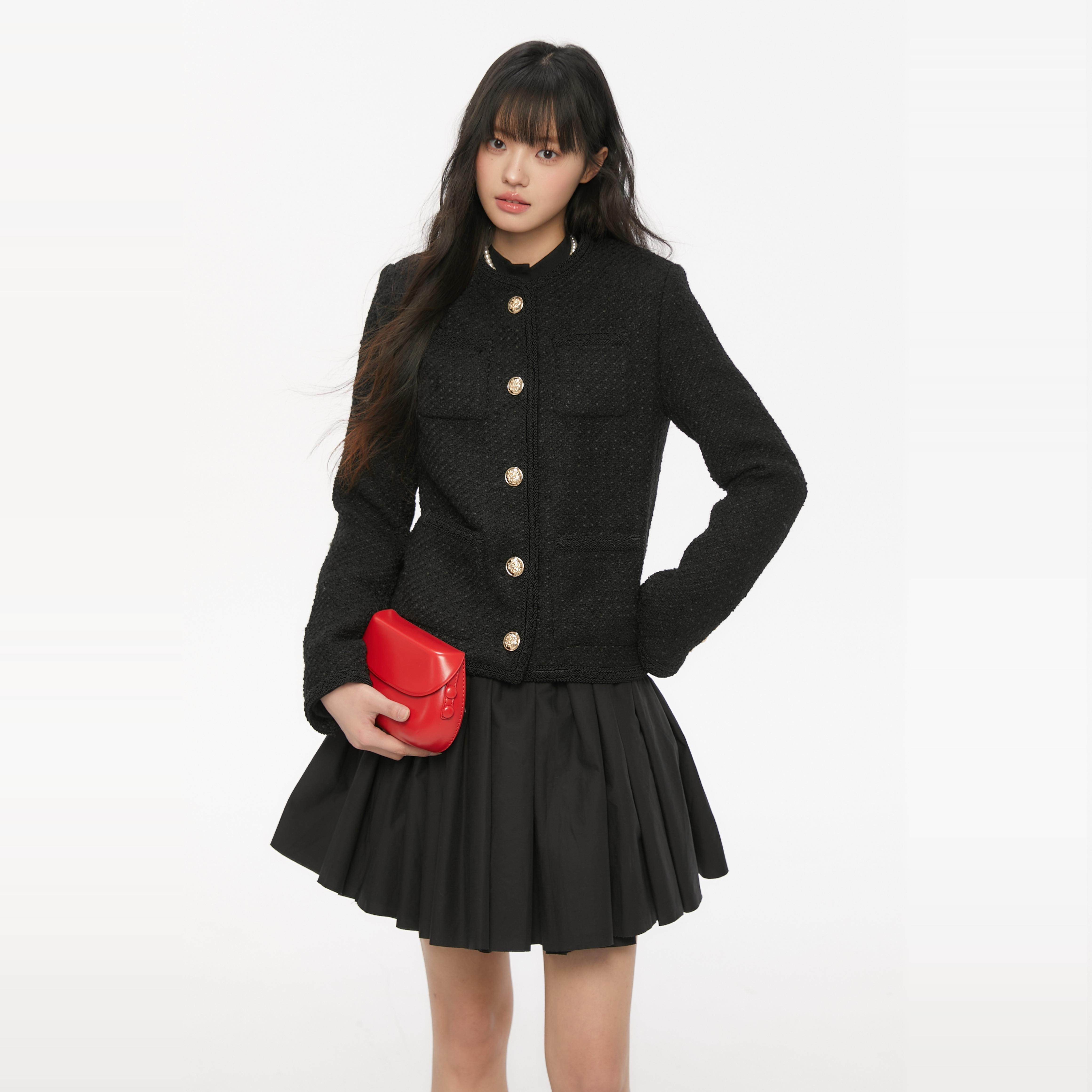 Pink ers联名款韩系春秋高级感时尚千金小香风编织粗花呢短外套女,淘宝优惠券,粉丝福利购,淘宝优惠卷