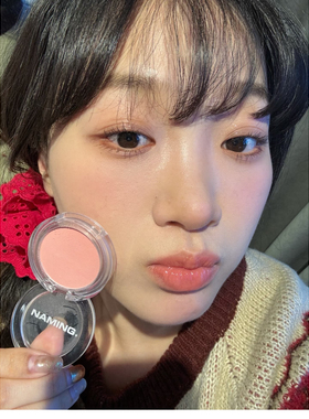 小猴子年爱！日本娜琏NAMING日本限定腮红03小样桃橙色试色