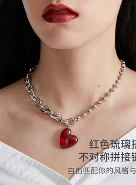 红色爱心项链theyknow琉璃