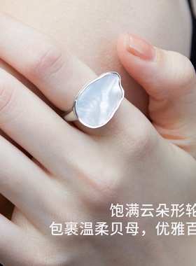 THEYKNOW纯银巴洛克贝母戒指