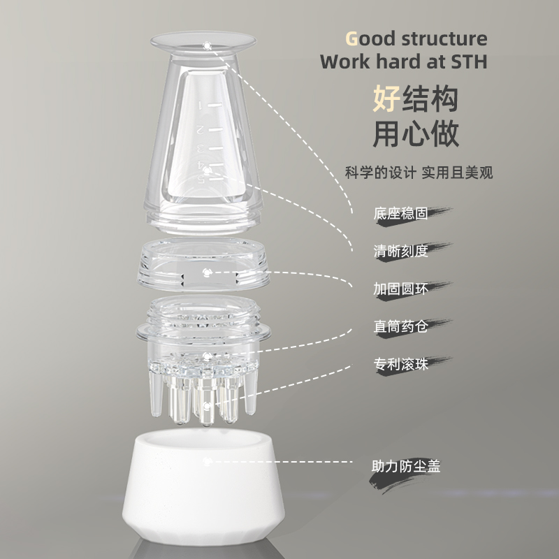 新款米诺头皮上药器头部地尔1m导液梳头发滚珠给药按摩精华油涂抹 - 图0