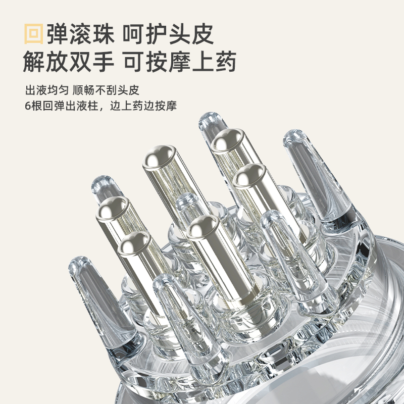 新款米诺头皮上药器头部地尔1m导液梳头发滚珠给药按摩精华油涂抹 - 图1