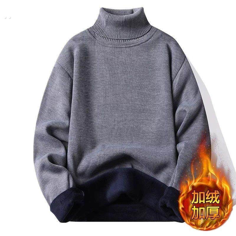 加绒一体绒男士打底衫高领毛衣男秋冬修身休闲翻领加厚保暖针织衫,淘宝优惠券,粉丝福利购,淘宝优惠卷