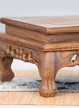 鸡翅木底座木质摆件工艺品玉石