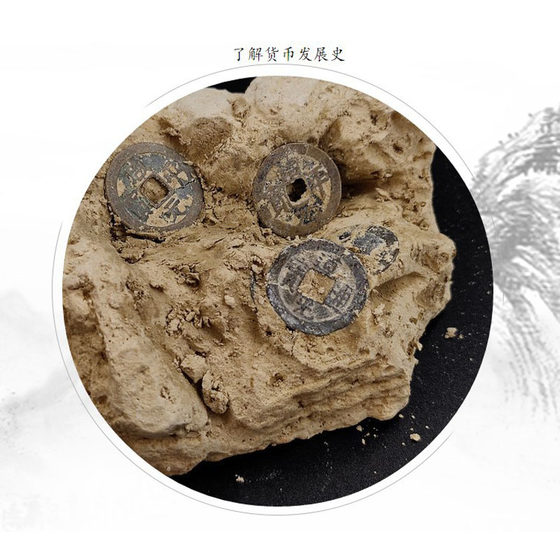 古钱币考古盲盒挖掘宝藏玩具真铜钱贝币儿童生日礼物益智科普教学