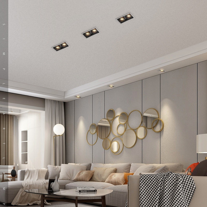 双头射灯led嵌入式吊顶格栅灯长方形cob筒灯天花灯暗装单头斗胆灯,淘宝优惠券,粉丝福利购,淘宝优惠卷