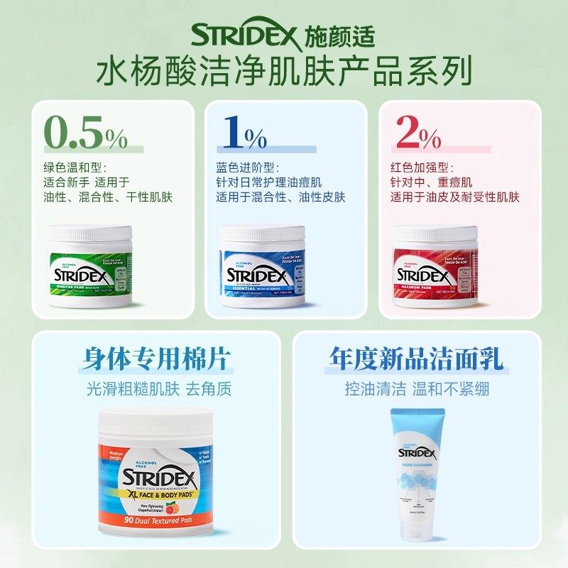 stridex水杨酸棉片精华控油祛痘去闭口粉刺面膜贴片收缩毛孔夏天,淘宝优惠券,粉丝福利购,淘宝优惠卷