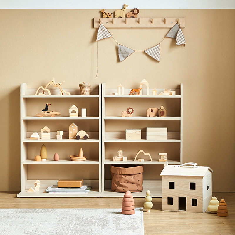 [买1送1]汉森儿童书柜实木玩具陈列架置物架绘本架书架宝宝收纳柜,淘宝优惠券,粉丝福利购,淘宝优惠卷