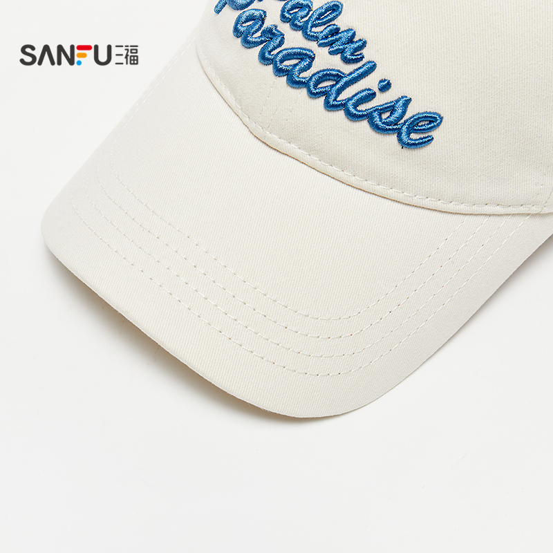 三福撞色刺绣织带棒球帽 时尚鸭舌帽服饰配件配饰帽子507119 - 图3