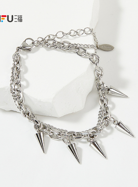 三福休闲多配件多链条单条 时尚个性简约首饰配饰链条842966