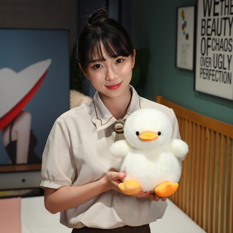 可爱炸毛小黄鸭子玩偶公仔抱枕娃娃毛绒玩具送男女孩儿童生日礼物
