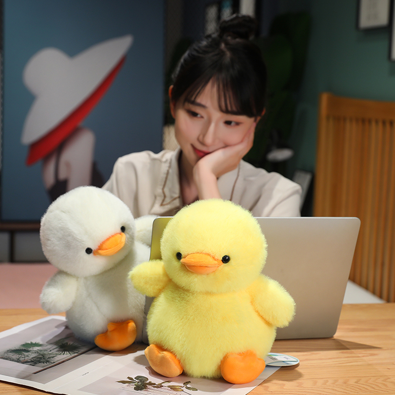 可爱炸毛小黄鸭子玩偶公仔抱枕娃娃毛绒玩具送男女孩儿童生日礼物