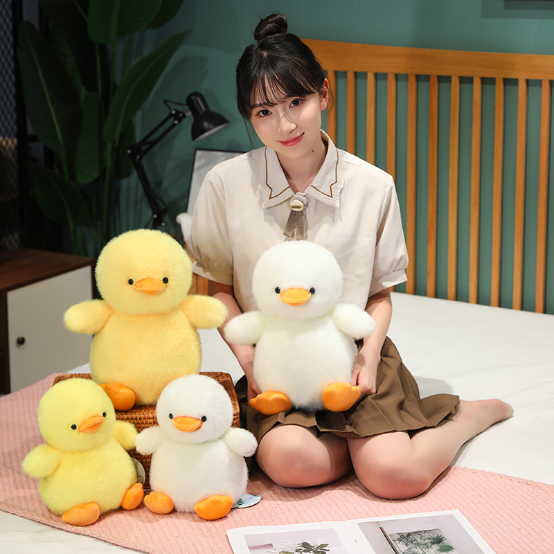可爱炸毛小黄鸭子玩偶公仔抱枕娃娃毛绒玩具送男女孩儿童生日礼物