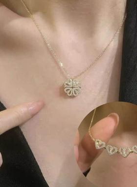 2026年新款搭配衣服的项链配饰一款多戴钛钢四叶草女夏小众设计感