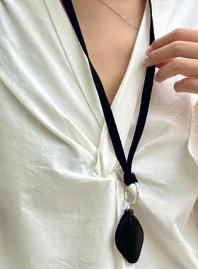 韩版个性极简穿搭耳机包门禁卡包中长款挂饰迷你钥匙包挂脖项链