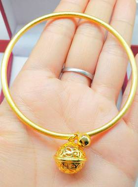 越南沙金宫铃项链女款三生三世光面单圈宫铃手镯时尚首饰品