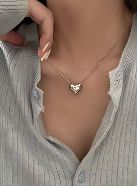 Gothic Heart Love Pendant Necklace for Women 2024 Korean