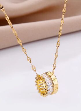 Korean Fashion Light Luxury Zircon Crown Pendant Women