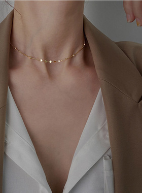 New 925 Sterling Silver Peach Heart Choker Necklace Clavicle