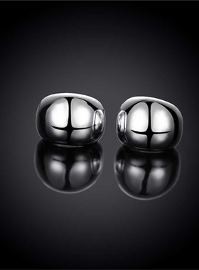 925 Sterling Silver Smooth Egg Shape Hoop Earrings Cute Roma