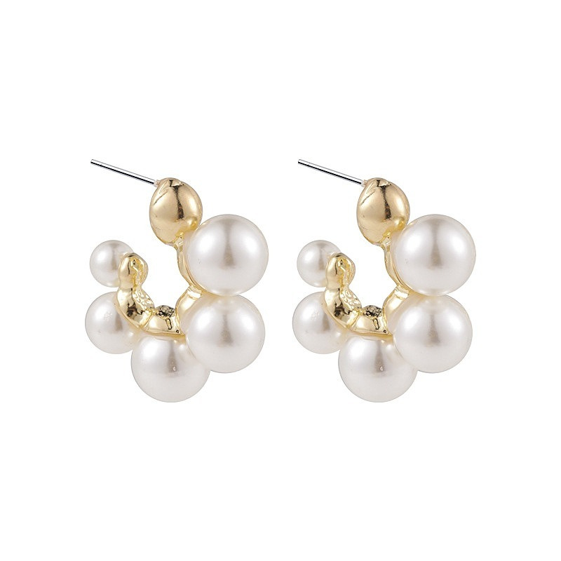 Elegant Celebrity Metal Korean Pearl Earrings For Woman Fash-图3