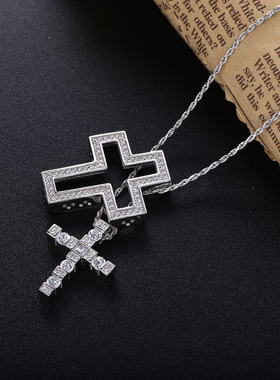 2021 New Sterling Silver Italy Luxulry Double Cross Move