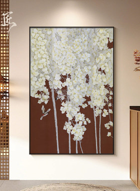 《繁林》新中式轻奢装饰画白叶树林飞鸟挂画客厅玄关餐厅背景墙画